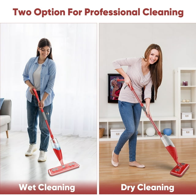 SUGARDAY Microfiber Spray Mop for Floors Cleaning Wet Dry Floor Mops for Hardwood Floors, with 3Pcs Washable Pads