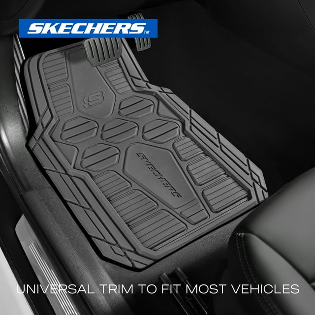 Skechers Hyper Pillar Car Floor Mat - All-Weather, Universal Fit for Most Cars, Grey - 24PM15