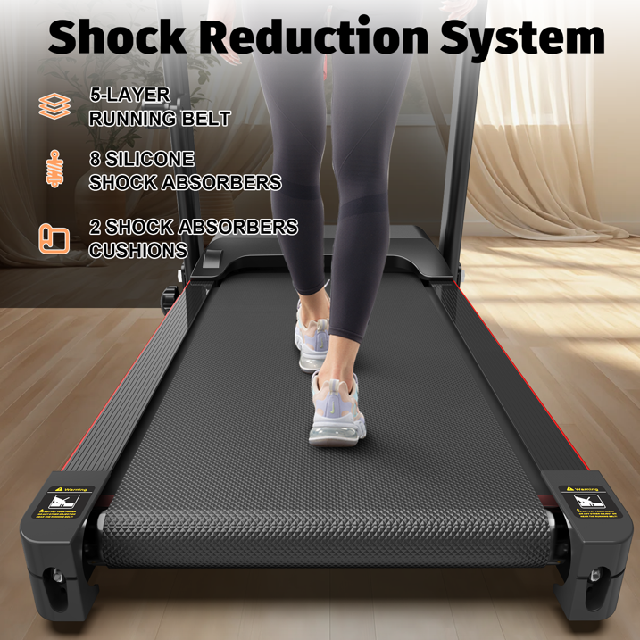 FLIMDER 2.5HP Folding Treadmills for Home with Bluetooth & Incline, Portable Running Machine Electric Compact Treadmills Foldable for Exercise Home Gym Fitness Walking Jogging