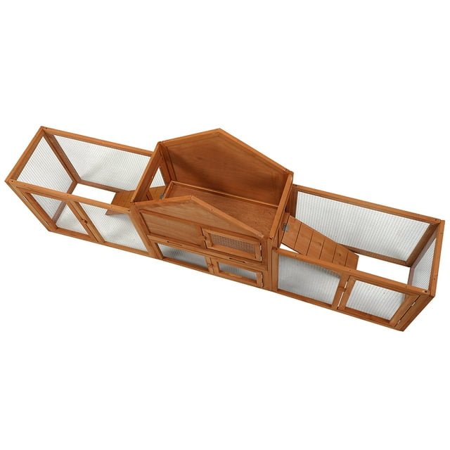 YYAo Rabbit Cage, Indoor Rabbit Cage, Outdoor Chicken Coop Rabbit Cage, Weatherproof Roof, with Tray and Runway