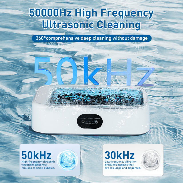 Ultrasonic Jewelry Cleaner,3 Time Modes 50KHz 21OZ Ultrasonic Cleaner Machine