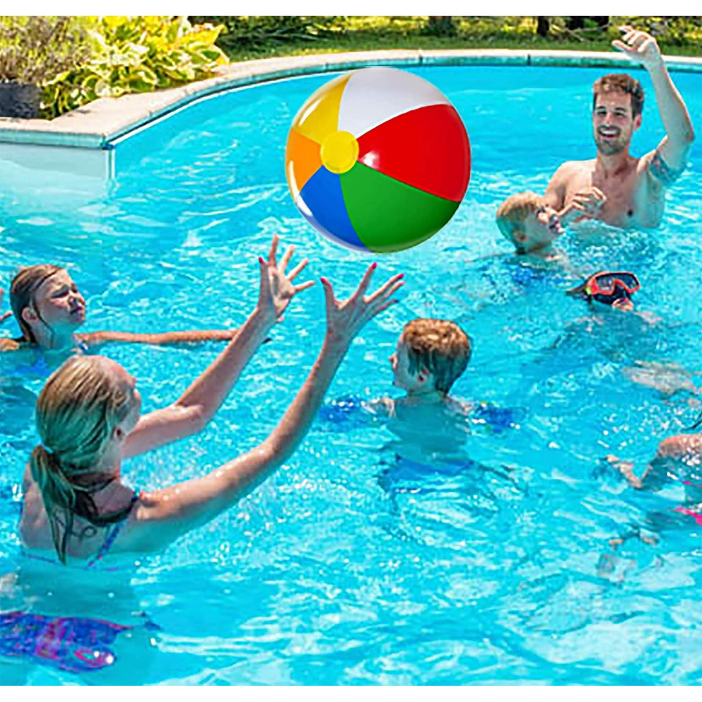 Beach Balls for Kids (3 Pack) Large 20" Inflatable Beach Ball, Classic Rainbow Color Pool Beach Toys, Pool Toys
