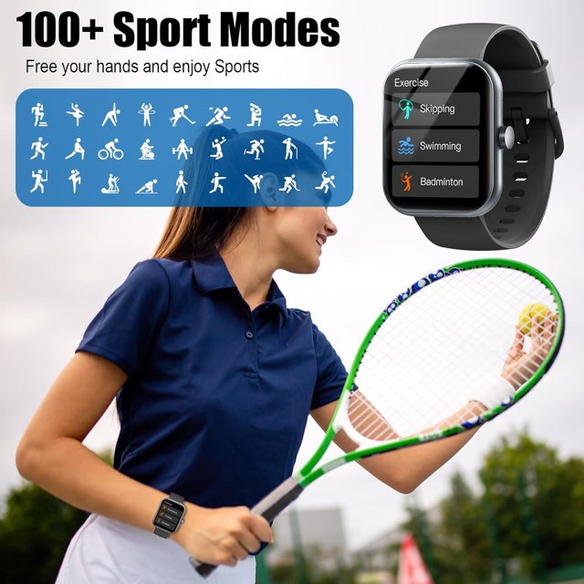 Smart Watch for Men Women, 1.96" Fitness Activity Tracker with 110+ Sport Modes, IP68 Waterproof Smartwatch(Answer/Make Call) for Android iOS Phone, Perfect Gift for Holidays