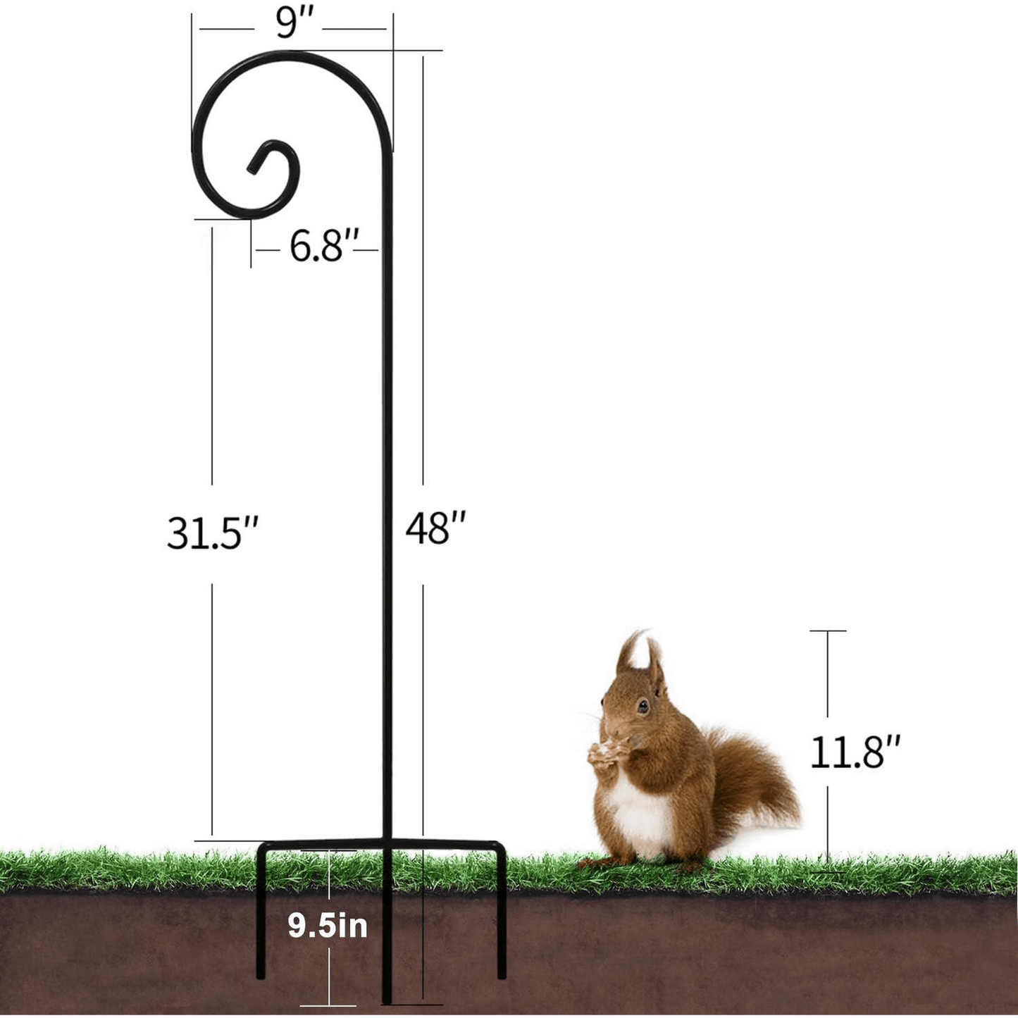 2 Pack Shepherd Hook 48 inch,Bird feeding poles,Rust Resistant, Garden Hanging Basket, Pathway ,LightLantern,Wind Chimes,Wedding
