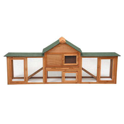 YYAo Rabbit Cage, Indoor Rabbit Cage, Outdoor Chicken Coop Rabbit Cage, Weatherproof Roof, with Tray and Runway