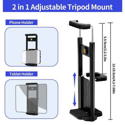 63" Tripod Stand, Camera Tripod with Travel Bag, Extendable Cell Phone Tripod Stand with Wireless Remote and Phone Holder, Compatible with Cameras, Phone & Tablet, Sport Camera