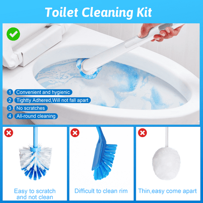 SUGARDAY Disposable Toilet Bowl Brush Cleaner 1 Pack with 40 Toilet Refills