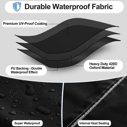 Sherry Waterproof Outdoor Patio Heater Covers with Zipper and Storage Bag, Dust-proof UV-Resistant Windproof Propane Heavy Duty Heater Cover for Standing Heater, 1 Pack, Black