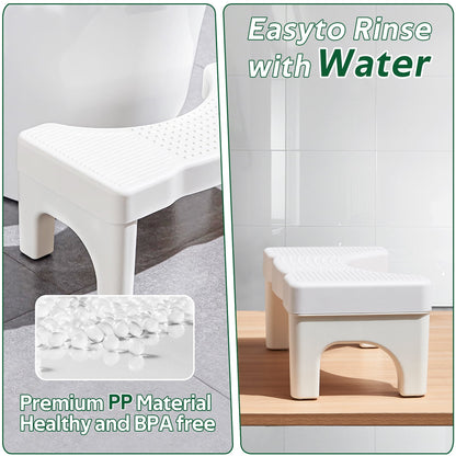 Toilet Stool Squat Adult, BUSATIA 7" Poop Stool Adult, Non-Slip Potty Stool for Kids, Squatting Toilet Stool for Pooping, Pooping Stool for Bathroom, Toilet Step Stool Foot Rest Stool