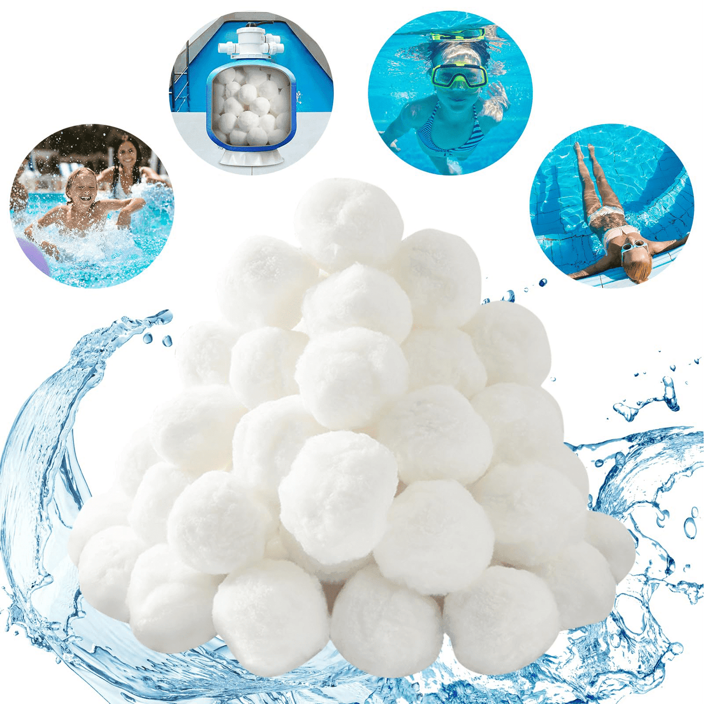 400g Pool Filter Ball for Sand Filter Pump for Above Ground Pool,Reusable Eco-Friendly Filter Balls Replace Pool Filter Sand (Equals 60 lbs Pool Filter Sand)