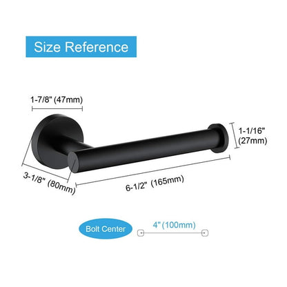 Toilet Paper Holder Self Adhesive - Kitchen Washroom Adhesive Toilet Roll Holder No Drilling for Bathroom Stick on Wall Stainless Steel Brushed - Black