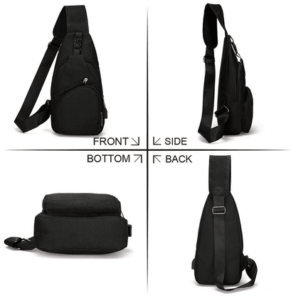 Suptree Shoulder Crossbody Sling Bag for Women Men - Sling Backpack Purse With Usb Charging Port for Adults