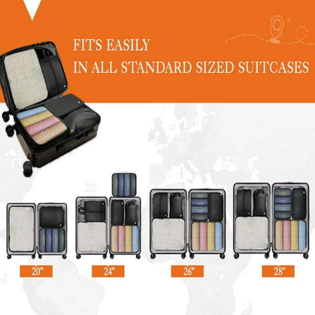 HOTOR 6 Pieces Packing Cubes for Travel Essentials, Space-Saving Suitcase Organizer