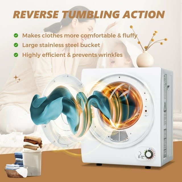 EUHOMY 1.6 Cu.ft. 110V Portable Clothes Dryer 850W Compact Electric Laundry Dryer