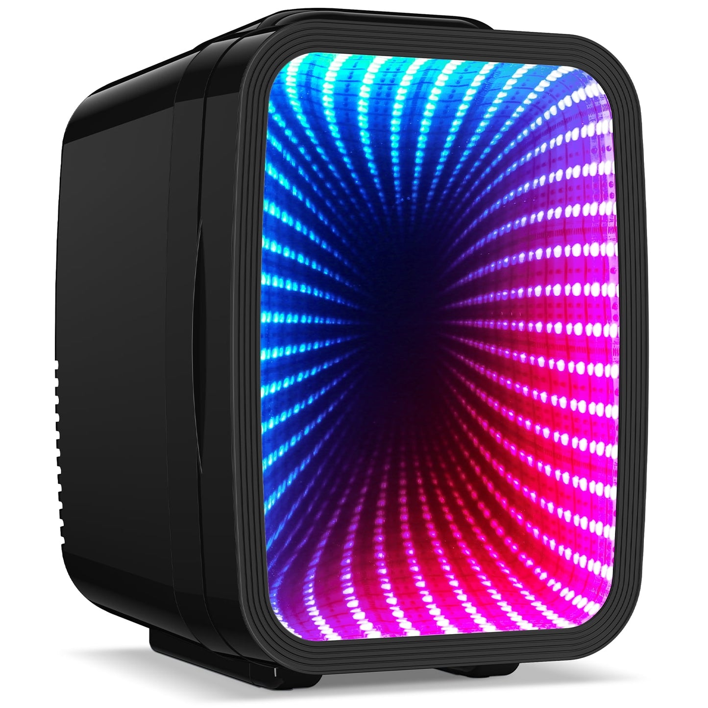 ACMETOP Mini Fridge, 4 Liter/6 Cans Small Refrigerator With Dimmable LED Light,AC/DC Portable Thermoelectric Cooler and Warmer for Bedroom,Office,Gaming room and Car (Black)