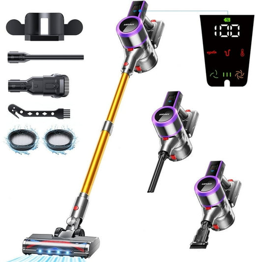 ARFUEE Cordless Vacuum Cleaner, 40KPa/55Mins Lightweight Stick Vacuum, LED Display/1.5L Cup for Pet Hair Carpet Floors