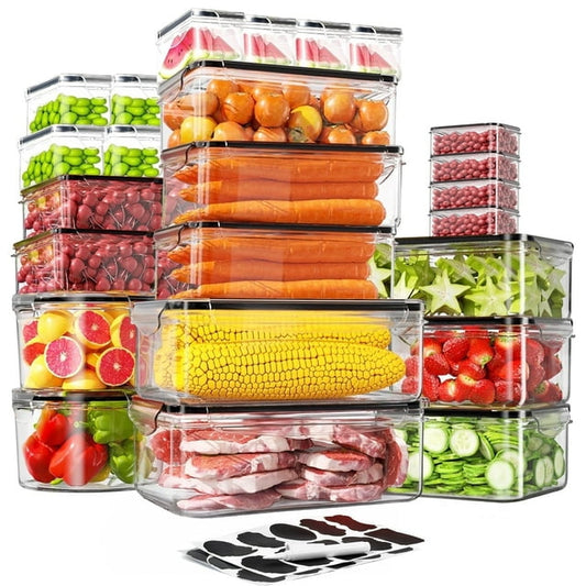 ATUPEN 50 Pcs Food Storage Containers with Lids, Meal Prep Plastic Container Pantry & Kitchen Organization