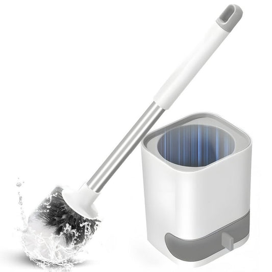 ATUPEN Toilet Brush and Holder, Nylon Bristles Bathroom Scrubber Cleaner Brush with Holder