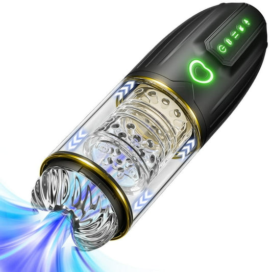 Automatic Male Masturbator,KERERO Male Sex Toys with 10 Thrusting,10 Rotating & 4 Sucking Modes,Sex Toys for Men, Male Stroker Cup Penis Pump,Adult Sex Toys