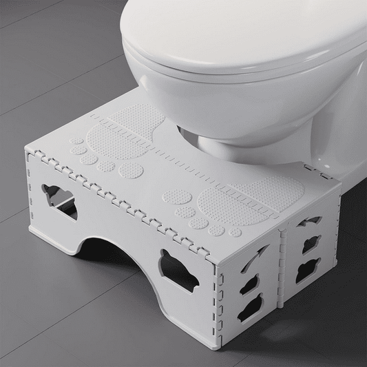 BUSATIA Foldable Toilet Stool, 7inches Healthy Bathroom Squatting Posture Poop Stool with Anti-Slip Feet, A Good Helper to Effective Relief of Constipation, Easy to Storage Toilet Squat Stool