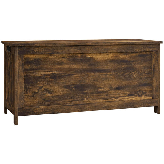 Barara King Storage Chest,39.4" Storage Trunk w/ 2 Safety Hinges, Wooden Storage Bench w/ Side Handles, Storage Chest, Rustic Brown