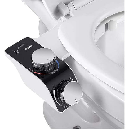 Bidet Attachment for Toilet Seat, Hot and Cold Water Bidet Toilet Seat Attachment, Non-Electric Bidet with Dual Nozzle, Adjustable Water Pressure, Rear and Feminine Wash