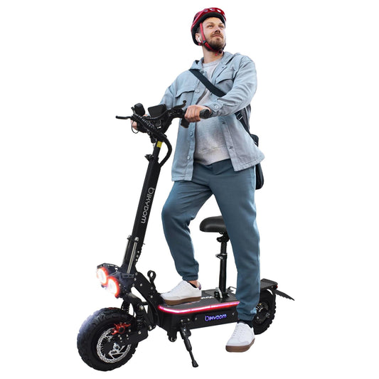 Bikydom Electric Scooter with Seat for Adults 50 mph, up to 52 Miles Range, 5600W Foldable Scooter Heavy Duty 440lbs