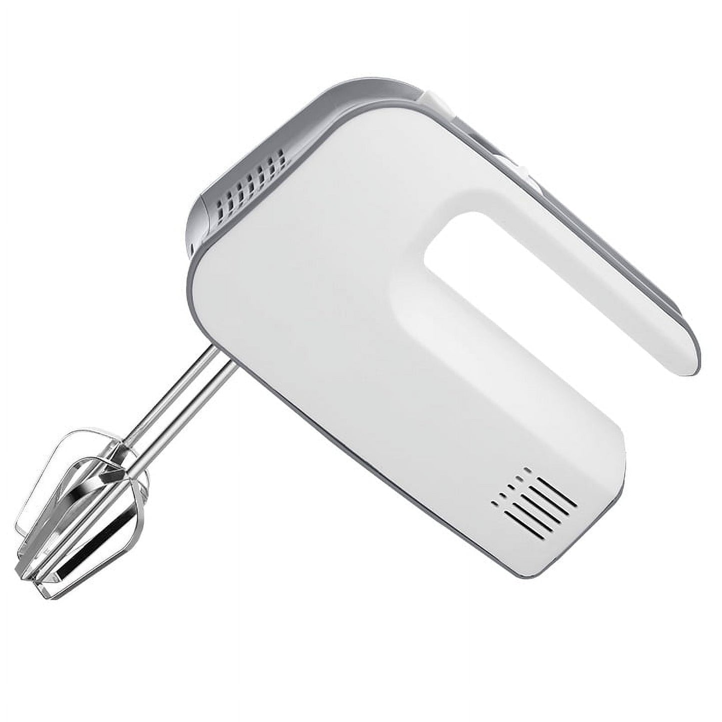 Bluebow 5-Speed Electric Hand Mixer, Handheld Mixer for Baking & Cooking, Kitchen Food Mixer with 2 Dough Hooks, 2 Whisks(White)