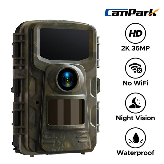 CAMPARK TC23 Trail Camera 2K 36MP Game Hunting Camera with Night Vision Waterproof Motion Activated