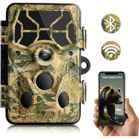 CAMPARK WiFi Trail Camera, 30MP 1296P Hunting Wildlife Camera with Night Vision, IP66 Waterproof 0.3s Fast Trigger Speed Game Camera, Trail Camera for Wildlife Hunting