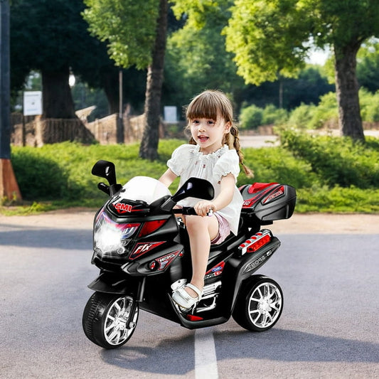 CIPACHO 3 Wheel 6V Battery Powered Electric Toy Kids Motorcycle, Holiday Birthday Gift for Kids Ages 3-7, Black