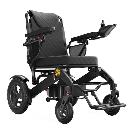 COOLHUT Electric Power Wheelchair, Foldable All Terrain Motorized Wheelchair for Travel, Intelligent Brake Wheelchair, Sponge Cushion Electric Wheelchair, Support 350lbs, 15+ Miles Range, Black