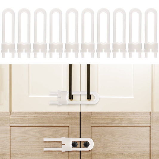 Cabinet Locks Baby Proofing,Baby Proofing Cabinets(10 Pack),Adjustable U-Shaped Child Proof Locks Cabinets,Child Proof Cabinet Latches,Child Safety Cabinet Locksfor Wardrobe,Drawer,Fridge