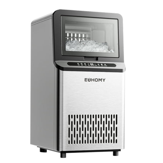 EUHOMY Commercial Ice Maker Machine, 100lbs/24H Stainless Steel Under Counter Ice Machine