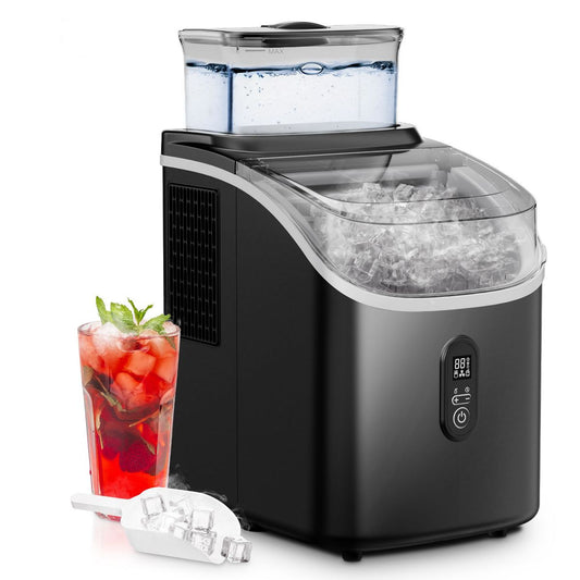 Simzlife 40 Lbs. Countertop Cube Ice Maker, Stainless Steel, Silver