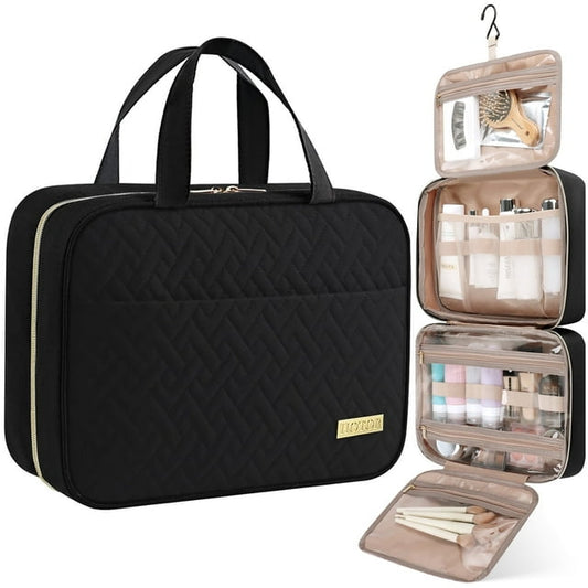 HOTOR Travel Toiletry Bag for Women & Men, Spacious Hanging Hook Makeup Bag for Travel Essentials