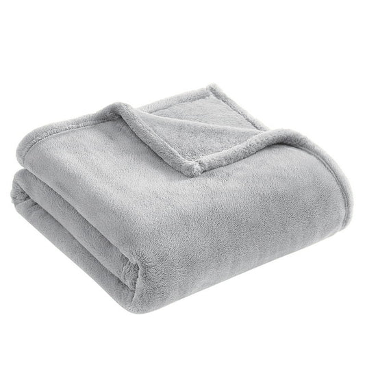 Juyafio Luxury Flannel Fleece Throw Blankets Light Gray - 330 GSM - Soft Lightweight Cozy Plush Fuzzy Blanket Microfiber,50x60 inches