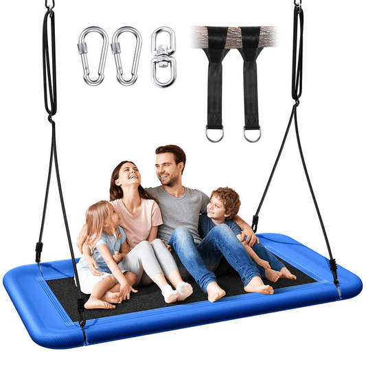 KEESTP 60" Heavy-Duty Tree Swing with 700lbs Capacity - Waterproof Platform Swing for Kids & Adults, Indoor/Outdoor Multi-Use Play Equipment - Blue