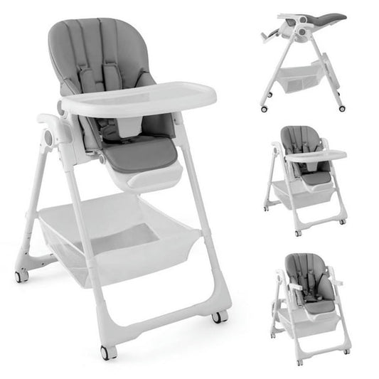 Kadyn Baby Highchair, High Chairs,Toddler Chair, Convertible Infant Dining Chair with 5 Backrest and 3 Footrest Positions-Gray