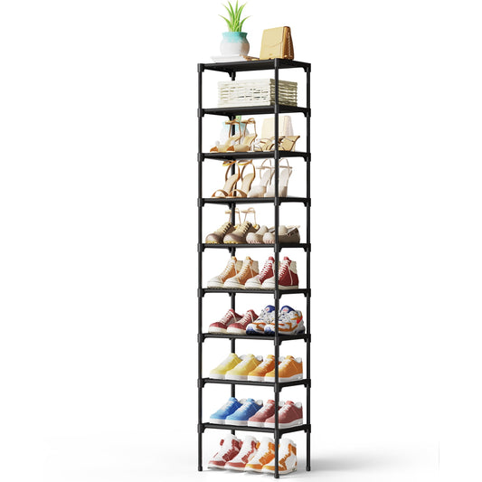Kitsure Shoe Rack for Closet - 9 Tiers Stackable Shoe Organizer, Shoe Shelf