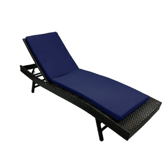 LCGOD Outdoor Chaise Lounge Cushions, 72x21x3 inch Patio Recliner Chair Cushion with Ties, High-Density Foam Chair Cushion for Outdoor Furniture, Dark Blue