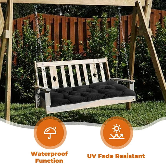 LCGOD Porch Swing Cushions, Outdoor Bench Cushions with Ties, Waterproof and Fade-Resistant Replacement Swing Cushion for Outdoor Furniture Patio Backyard Garden, 60x20x3 Inches