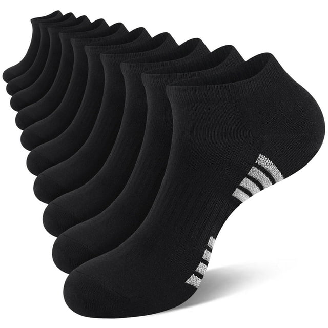 LOOIKOOS 12 Pairs Mens Ankle Socks Lightweight Thin Athletic Sports Running Short Low Cut Socks for Men Balck Socks