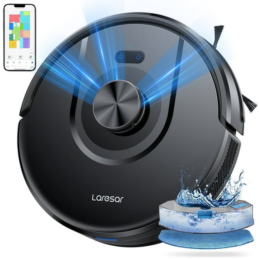 Laresar Robot Vacuum and Mop Combo 180Mins 5000Pa with LIDAR Navigation App/Alexa Control for Carpets Pet Hair