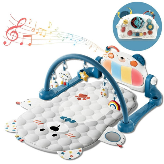Lauon Bear Style Baby Play Mat - Double-Sided Piano & Kick Tolerance - Upgraded Thickness for Neck Strength & Activity Development - Keep Your Baby Occupied with Play Gym, Tummy Time Toys - 500K Playt