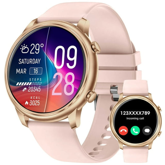 Mingwear 2025 New 1.39-inch Women's Smartwatch, Fitness Tracker with 100+ Exercise Modes, Take/Dial Calls, for Android and Iphone Devices (Metallic gold)