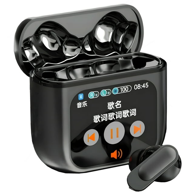 QUETTIO Wireless Earbuds Bluetooth 5.4 Headphones with Touch Screen 60H Playtime Deep Bass Stereo Ear Buds with Mic IPX7 Waterproof in Ear Earphones for Pad Tablet Android/iOS Phones Gifts for Women