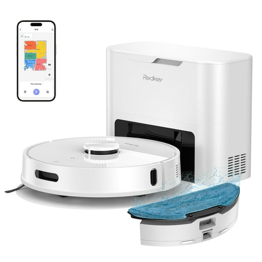 Redkey R10 2-in-1 Robot Vacuum and Mop, 4L Dust Bag, 4000Pa Suction Power, 90-Day Hands-Free Cleaning, LiDAR Navigation, for Pet Hair, App