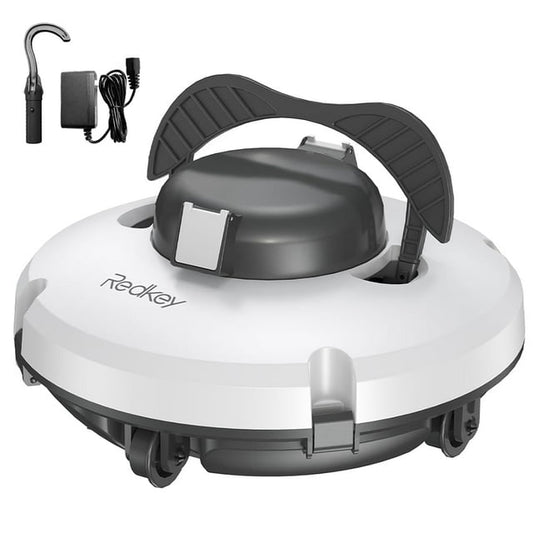 Redkey S100 Cordless Automatic Pool Cleaners – 130-Min Runtime, 5000mAh, 18° Slope, 180μm Filter – Cleans Up to 1100 sq.ft Above/In-Ground Pools