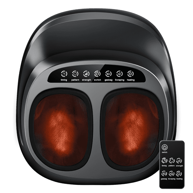 SZRSTH Shiatsu Foot Massager with Heat Deep Kneading for Tired Muscles & Plantar up to Size 11 inch, Black,Gifts for Mom